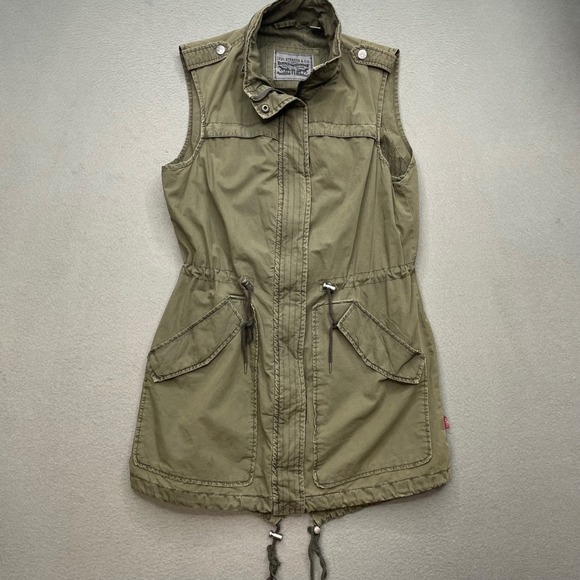 Levi's Jackets & Blazers - Levi's Utility Vest S Olive Green Military Safari Cargo Photographer Cotton